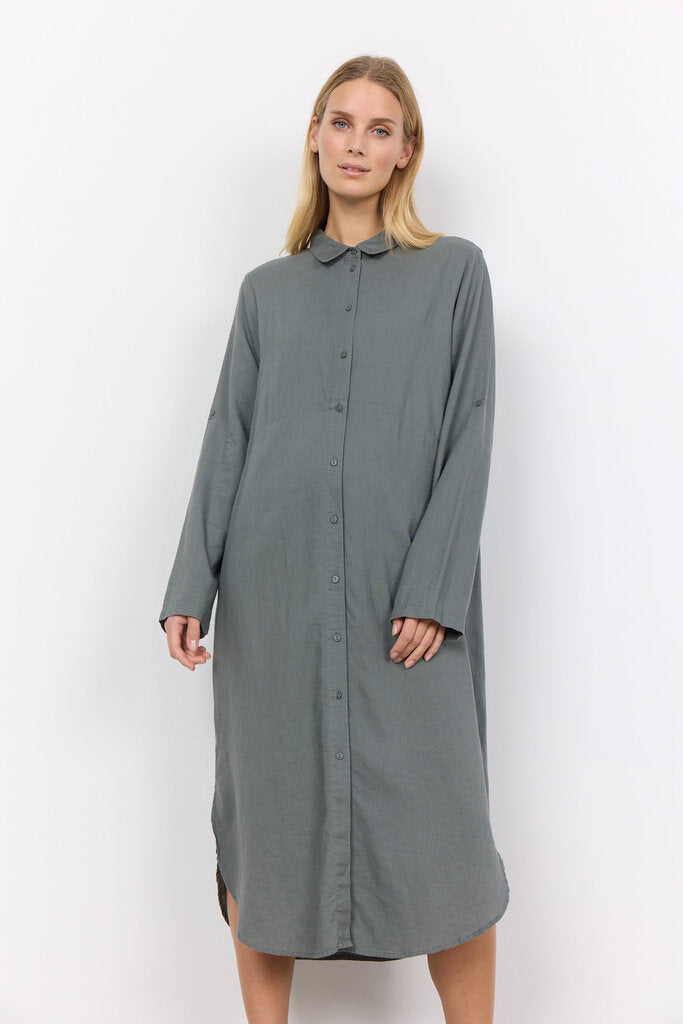 Soyaconcept 'Ina' Linen Blend Shirt Dress