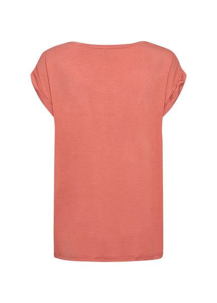 Soyaconcept 'Thilde' Satin Accent T-Shirt - Dusty Clay