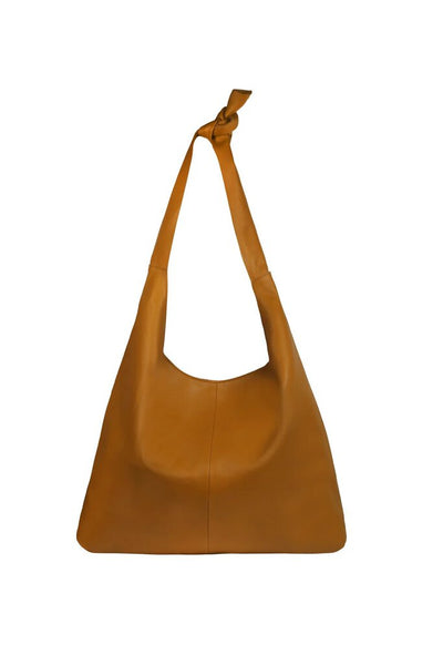 RISA Leather Knot Tote - Mustard