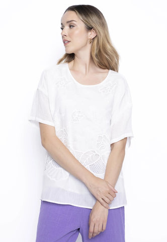 Picadilly Embroidered Flowy Blouse