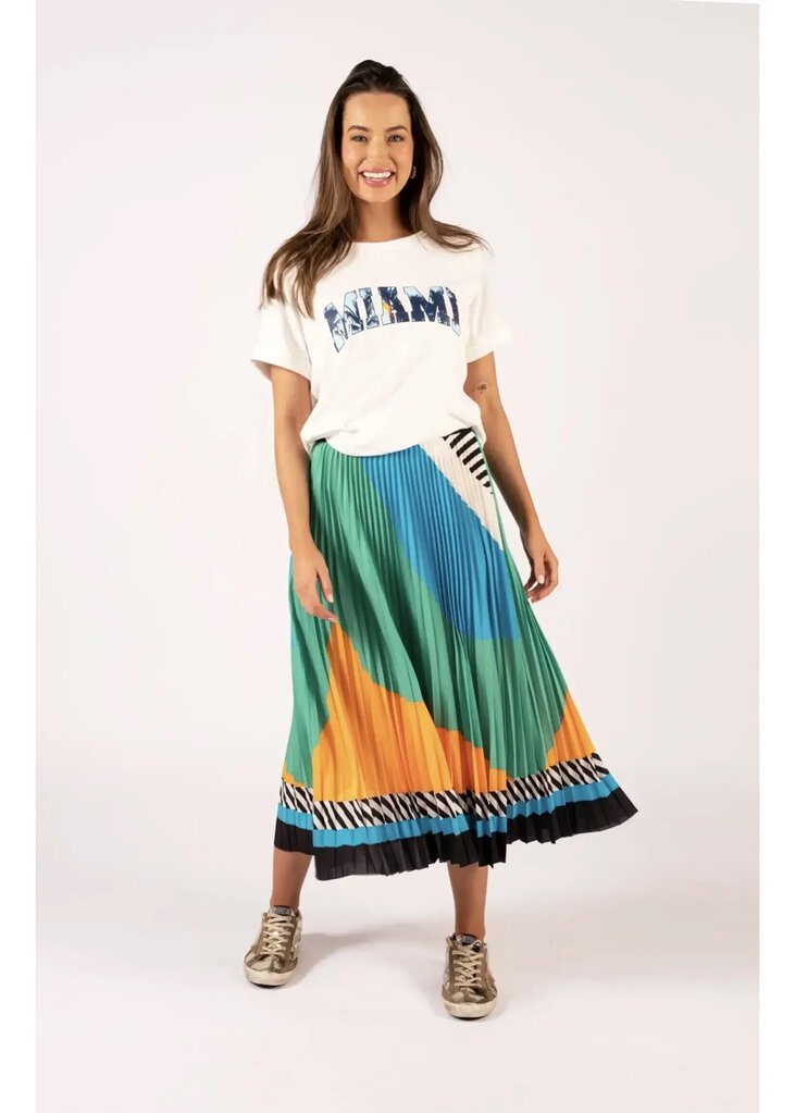 We Are the Others 'Lilian' Pleated Skirt - Jade Amber