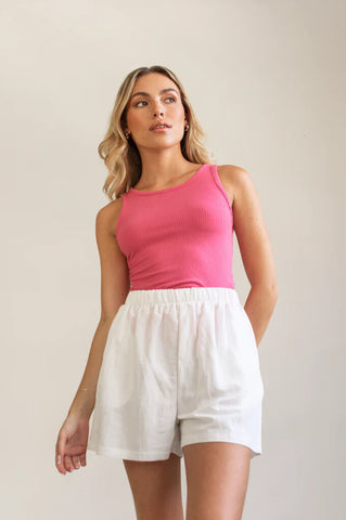 Dailystory 'Jane' Ribbed Tank - Pink