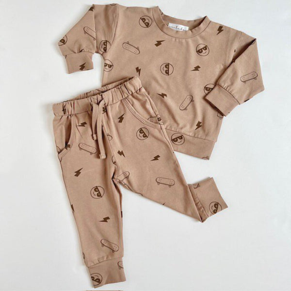 Little Luba 'Cool Dude Vibes' Brown Sweatshirt