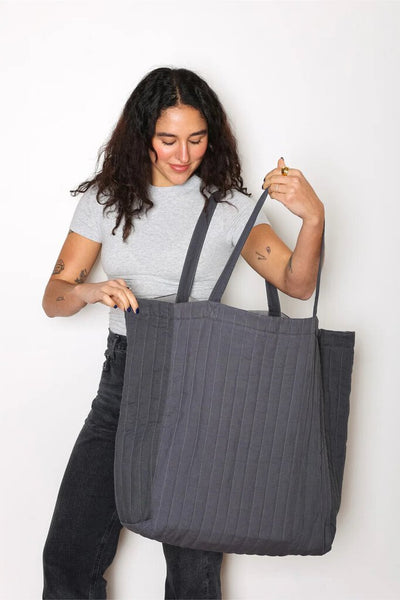 Tofino Towel Co. 'The Esme' Oversized Quilted Tote - Charcoal