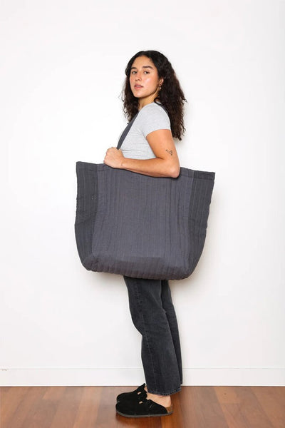 Tofino Towel Co. 'The Esme' Oversized Quilted Tote - Charcoal