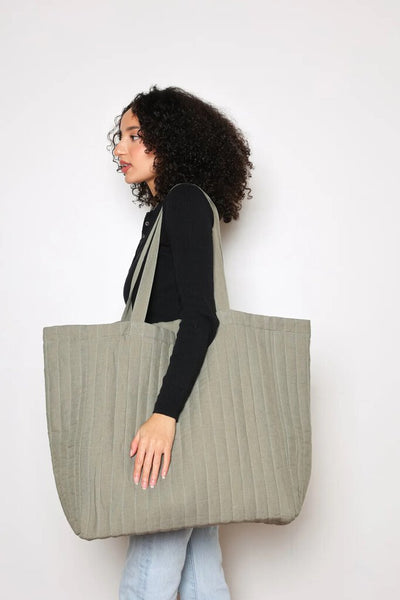 Tofino Towel Co. 'The Esme' Oversized Quilted Tote - Charcoal