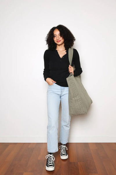 Tofino Towel Co. 'The Esme' Oversized Quilted Tote - Charcoal