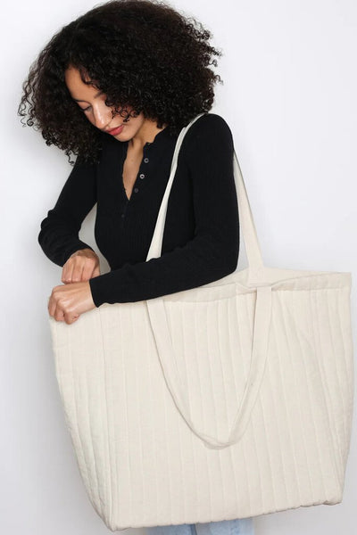 Tofino Towel Co. 'The Esme' Oversized Quilted Tote - Charcoal