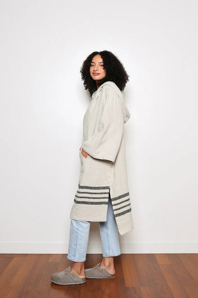 Tofino Towel 'The Echo' Linen Blend Zip Poncho