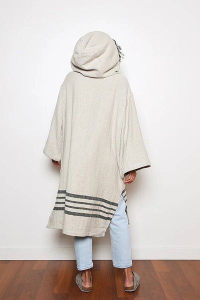 Tofino Towel 'The Echo' Linen Blend Zip Poncho