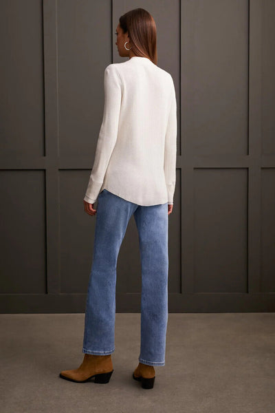 Tribal Soft Washed Waffle Button Henley Top - Eggshell