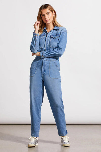 Tribal Lightweight Denim Jumpsuit With Pockets