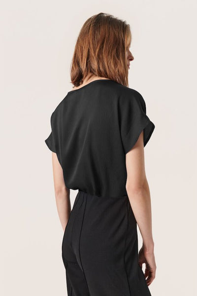 Soaked in Luxury 'Ioana' V-Neck Blouse - Black