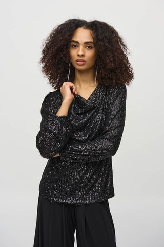 Joseph 244917 Sequin Cowl Neck Top