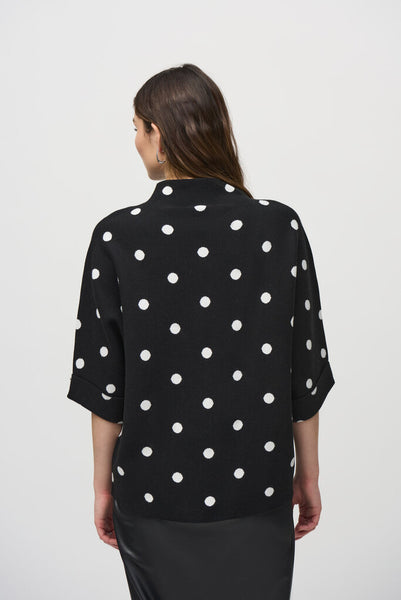 Joseph Ribkoff 244936 Polka Dot Jacquard Sweater