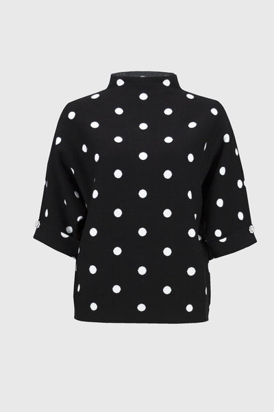 Joseph Ribkoff 244936 Polka Dot Jacquard Sweater