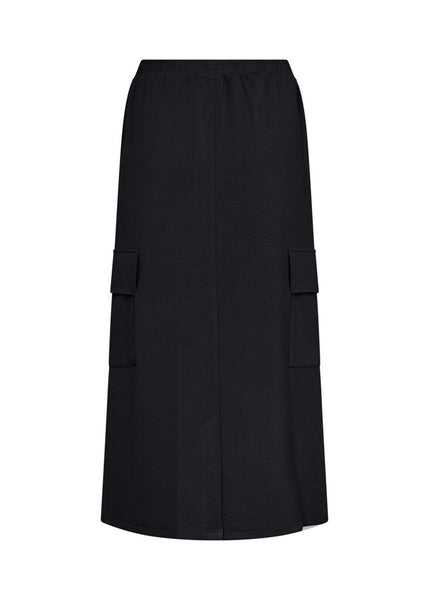 Soyaconcept 'Banu' Cargo Midi Skirt with Drawstring Waist - Black