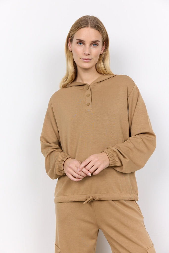 Soyaconcept 'Banu' Adjustable Waist Hoodie - Desert Brown