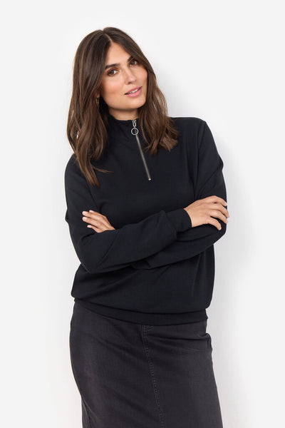 Soyaconcept 'Banu' 1/2 Zip Sweatshirt - Black