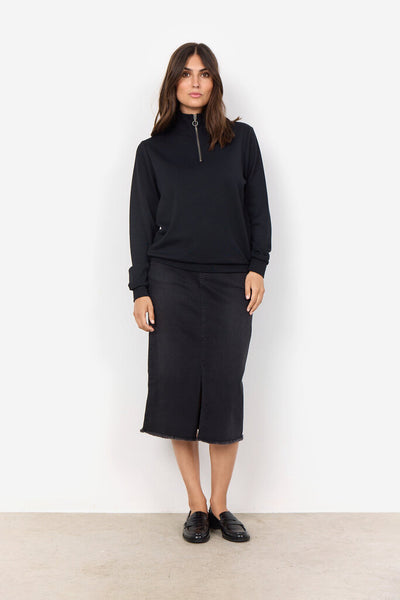 Soyaconcept 'Banu' 1/2 Zip Sweatshirt - Black