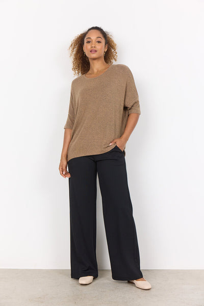 Soyaconcept 'Biara' Short Sleeve Top - Desert Brown