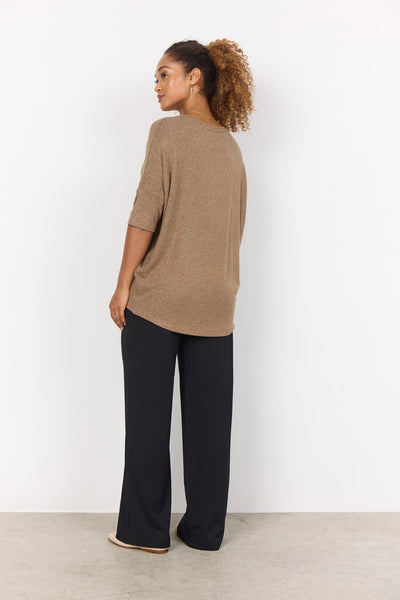 Soyaconcept 'Biara' Short Sleeve Top - Desert Brown