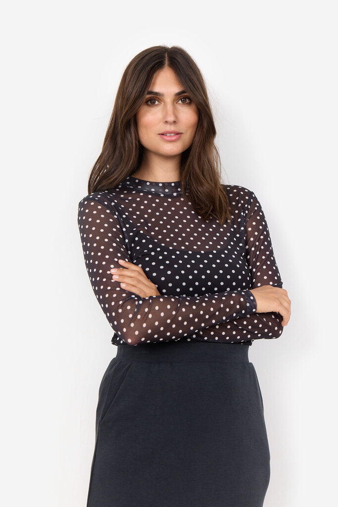 Soyaconcept 'Alda' Mesh Polka-Dot Top