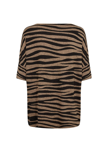 Soyaconcept 'Biara' Short Sleeve Zebra Print Top