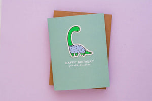 Little May Papery 'You Old Dinosaur' Greeting Card + Vinyl Sticker