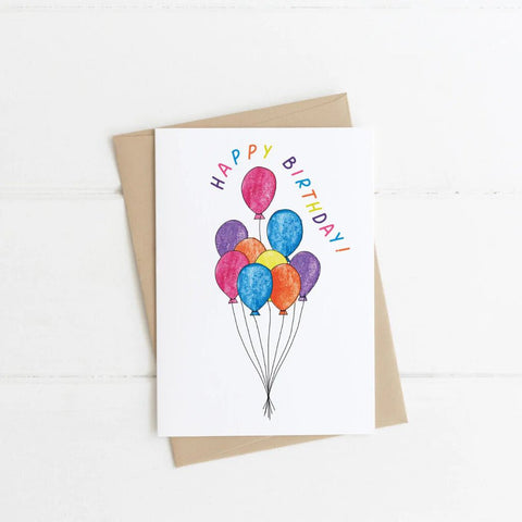 Made By A Potato Birthday Balloons Greeting Card