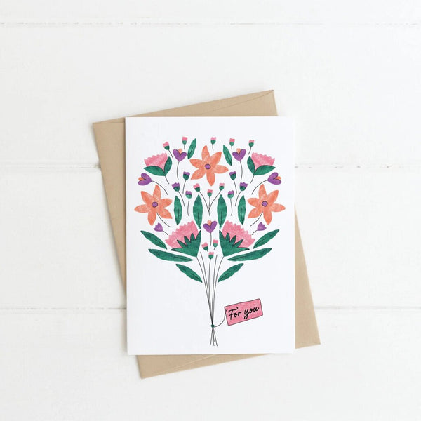 Made By A Potato 'For You' Flower Greeting Card