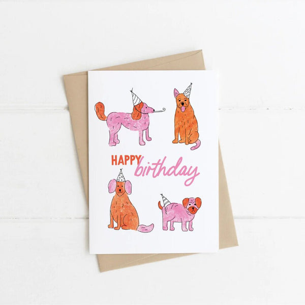 Made By A Potato Birthday Dogs Greeting Card