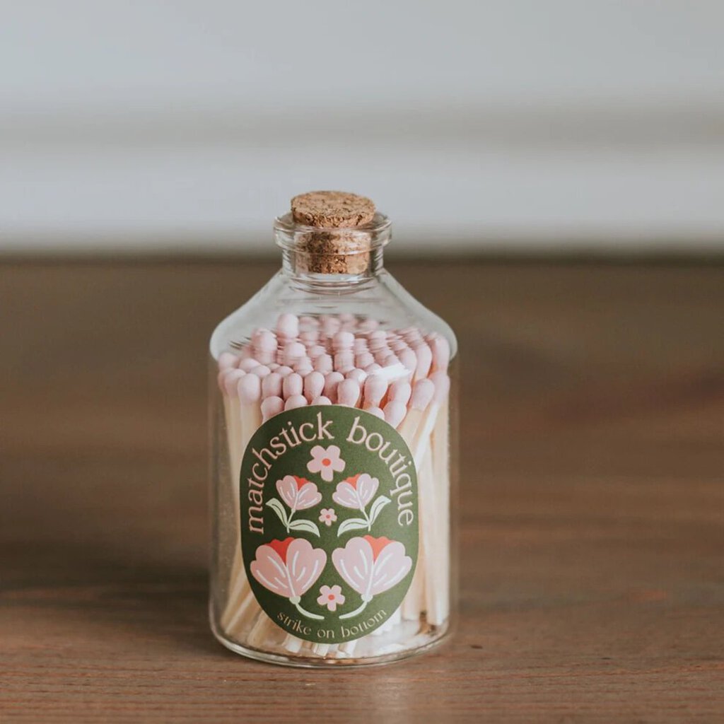 Matchstick Boutique Green Floral Jar of Matches