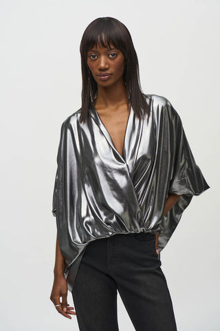 Joseph Ribkoff 244232 Metallic Foiled Top