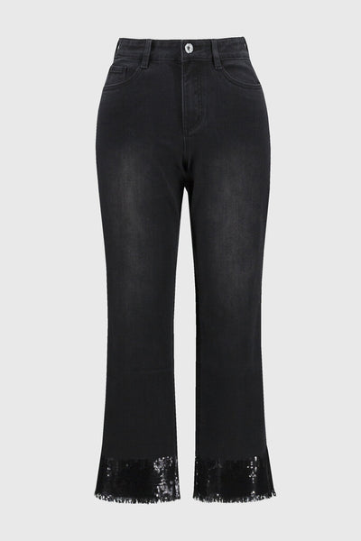 Joseph Ribkoff 244948 Sequin Trim Denim