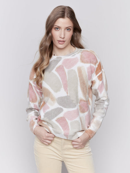 Charlie B Spruce Print Reversible Crewneck Sweater