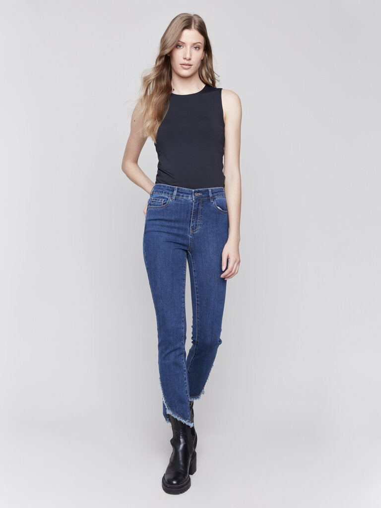 Charlie B Front Tulip Hem Jeans - Indigo