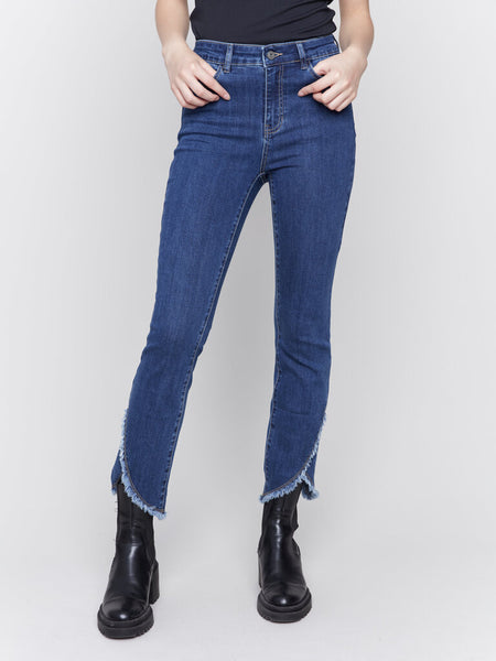 Charlie B Front Tulip Hem Jeans - Indigo