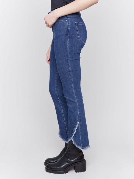 Charlie B Front Tulip Hem Jeans - Indigo