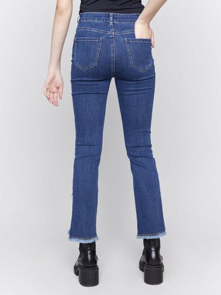 Charlie B Front Tulip Hem Jeans - Indigo