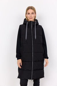 Soyaconcept 'Nina' Long Puffer Vest - Black