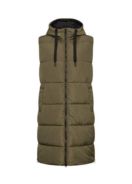 Soyaconcept 'Nina' Long Puffer Vest - Army