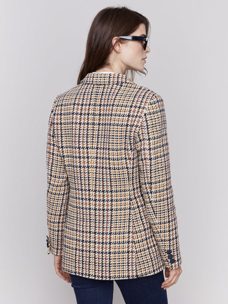 Charlie B Plaid Tailored Blazer - Terracotta Plaid