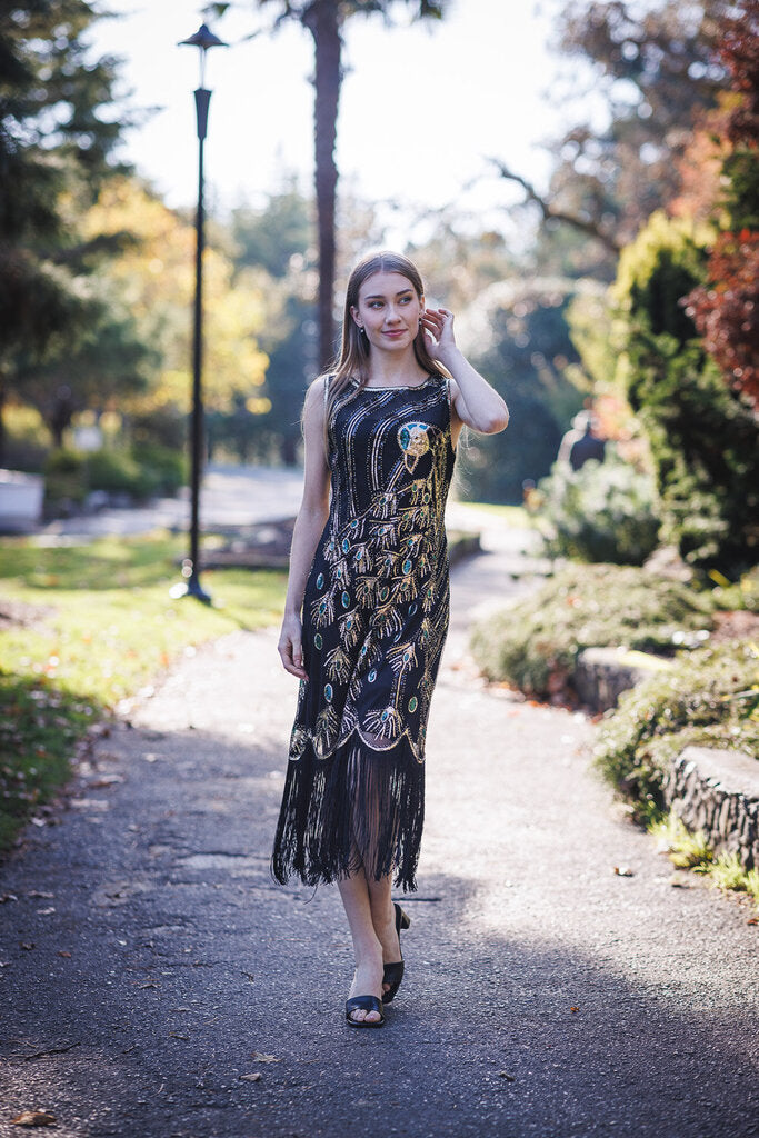 Papillon Peacock Beaded Dress