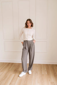 Dailystory 'Grace' Pleated Trousers - Taupe