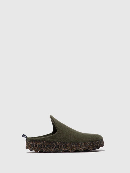 Asportuguesas 'Come' Round Toe Mules - Military Green