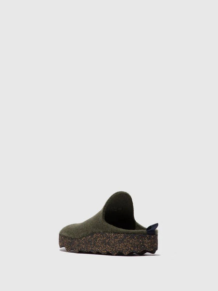 Asportuguesas 'Come' Round Toe Mules - Military Green