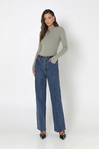 Madison the Label 'Cassidy' Ribbed Top - Sage