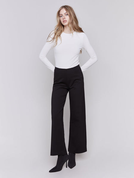 Charlie B Pull-On Ponte Flare Pants