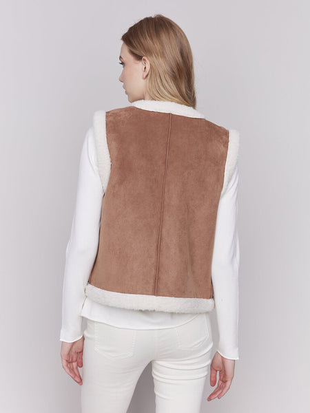 Charlie B Reversible Faux Fur & Suede Vest